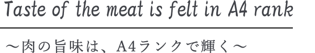 ～肉の旨味は、A4ランクで輝く～